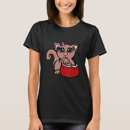 Cute Cat Kitten Bow  Bag T_Shirt