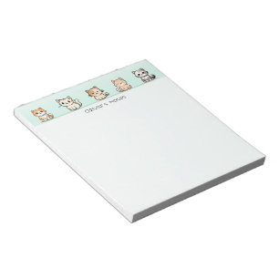 Cute Cat Kitten colorful gradient Personalized  Notepad