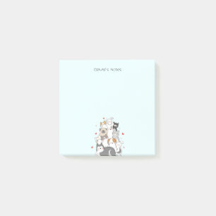 Cute Cat Kitten colorful gradient Personalized Post-it Notes