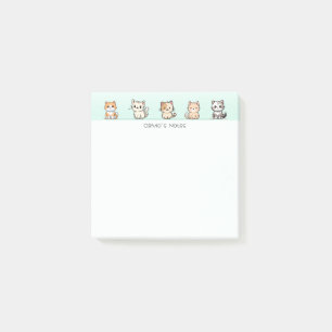 Cute Cat Kitten colorful gradient Personalized Post-it Notes