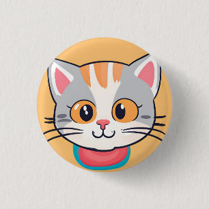 Cute cat kitten Face pet animals Birthday Party Button