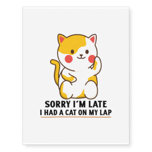 Cute cat kitten on my lap temporary tattoos
