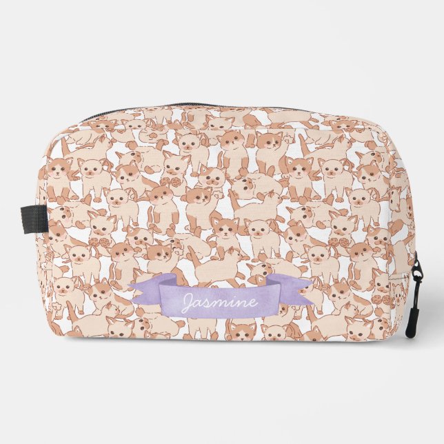 Cute Cat Kitten Pattern Dopp Kit (Front)