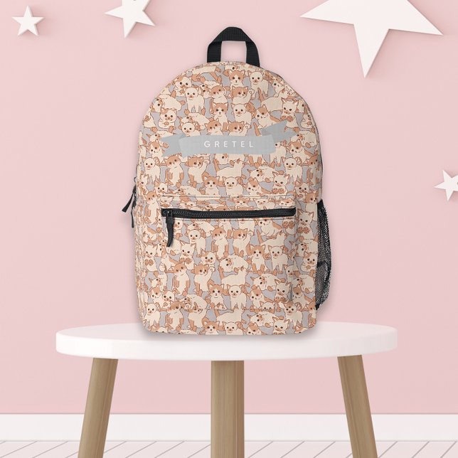 Cute Cat Kitten Pattern Printed Backpack (Creator Uploaded)