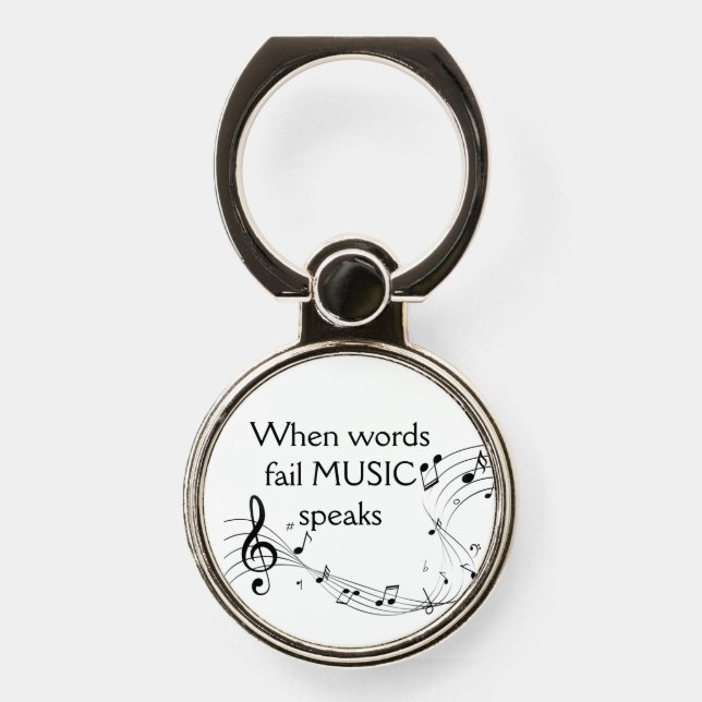 Cute Cat Kitten Peeking at You Phone Ring Stand (Front)