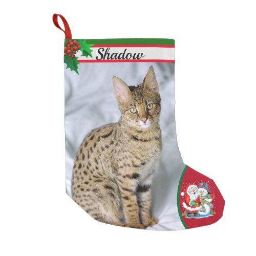 Cute Cat Kitten Photo Christmas Stocking Add Name