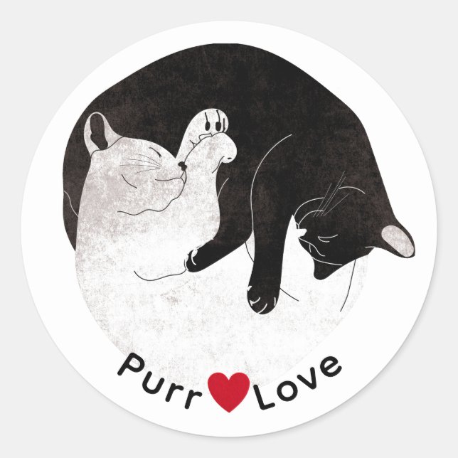Cute Cat Kitten Purr Love Sticker (Front)