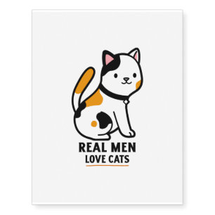 Cute cat kitten real men temporary tattoos