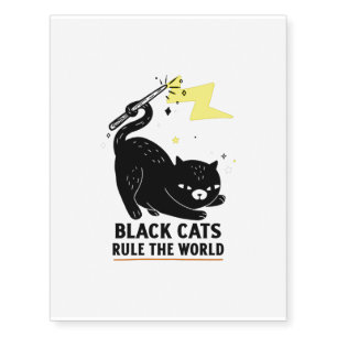 Cute cat kitten rule the world temporary tattoos