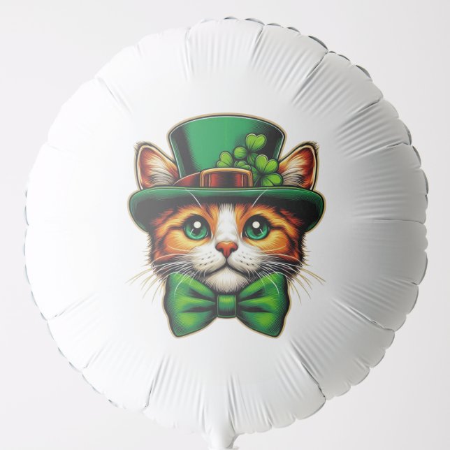 Cute cat/kitten Saint Patrick's Day  Balloon (Front)