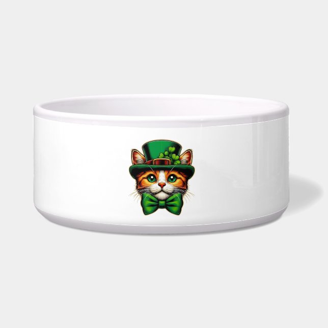 Cute cat/kitten Saint Patrick's Day  Bowl (Front)