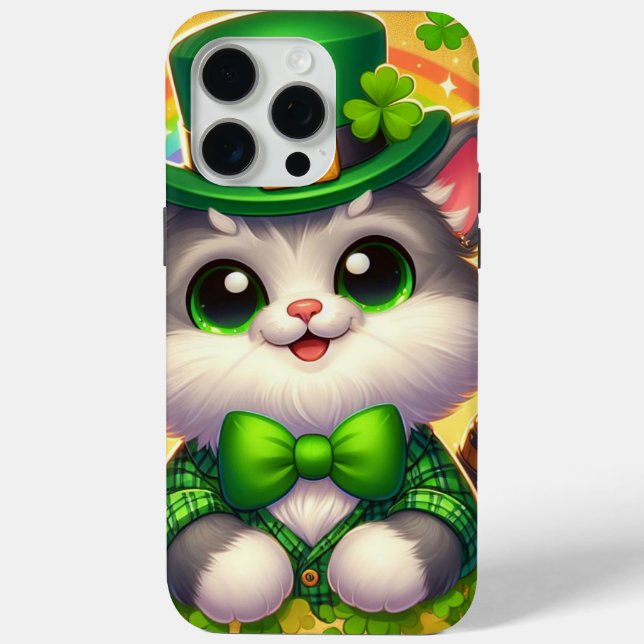 Cute cat/kitten Saint Patrick's Day  Case-Mate iPhone Case (Back)