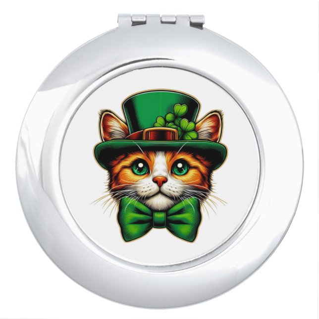 Cute cat/kitten Saint Patrick's Day  Compact Mirror (Front)