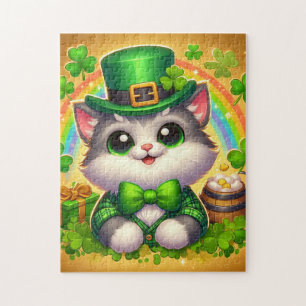 Cute cat/kitten Saint Patrick's Day  Jigsaw Puzzle