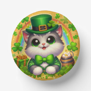 Cute cat/kitten Saint Patrick's Day Paper Bowls