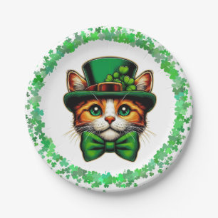 Cute cat/kitten Saint Patrick's Day  Paper Plates