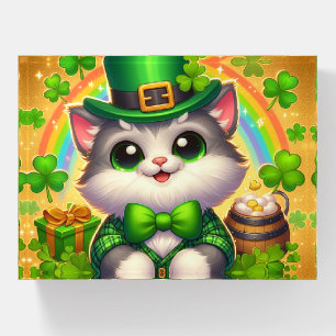 Cute cat/kitten Saint Patrick's Day Paperweight