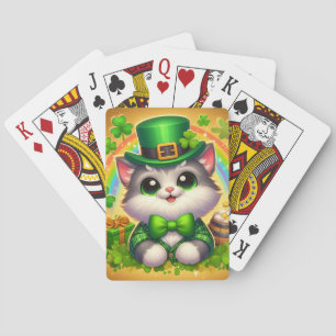 Cute cat/kitten Saint Patrick's Day  Poker Cards