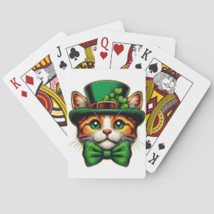 Cute cat/kitten Saint Patrick's Day Poker Cards