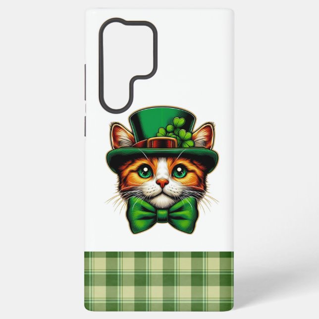 Cute cat/kitten Saint Patrick's Day  Samsung Galaxy Case (Back)