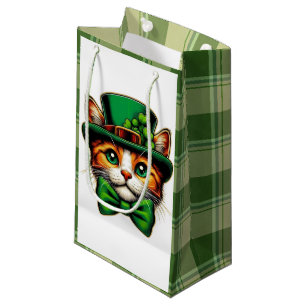 Cute cat/kitten Saint Patrick's Day  Small Gift Bag