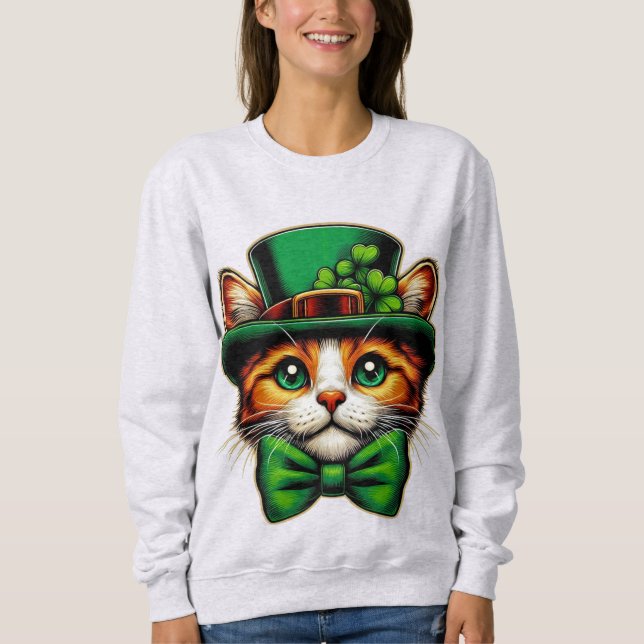 Cute cat/kitten Saint Patrick's Day  Sweatshirt (Front)