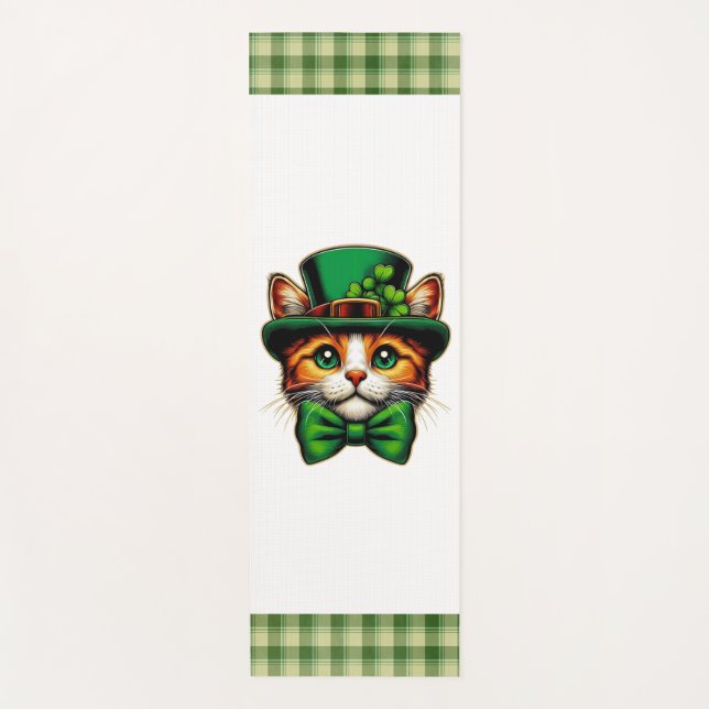 Cute cat/kitten Saint Patrick's Day  Yoga Mat (Front)