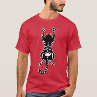 Cute Cat Kitten Skeleton Halloween T-Shirt