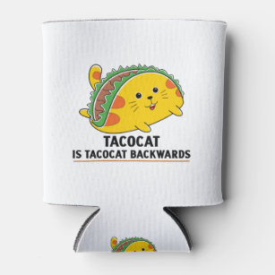 Cute cat kitten taco Mexican food Can Cooler