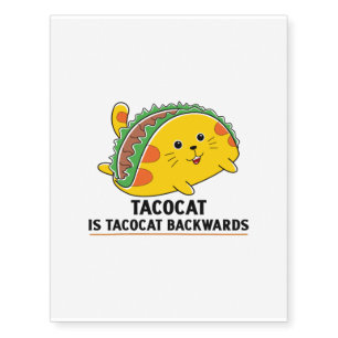 Cute cat kitten taco Mexican food Temporary Tattoos