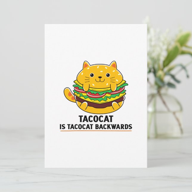Cute cat kitten tacocat Tacos Mexican food Save The Date (Standing Front)