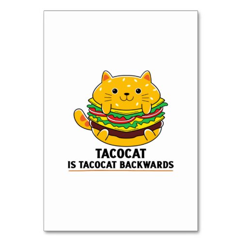 Cute cat kitten tacocat Tacos Mexican food Table Number