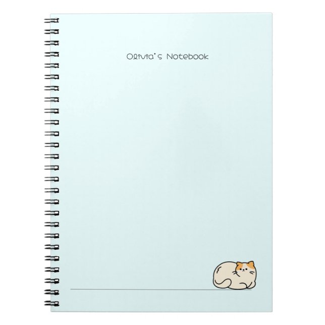Cute cat kitty colorful gradient Personalized name Notebook (Front)