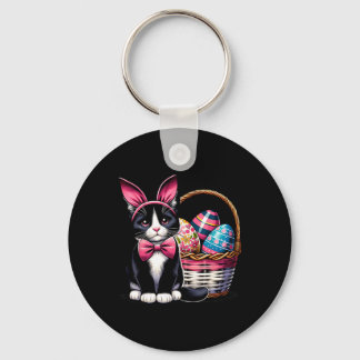 Cute Cat Kitty Easter Day Bunny Eggs Cat Lover Wom Keychain