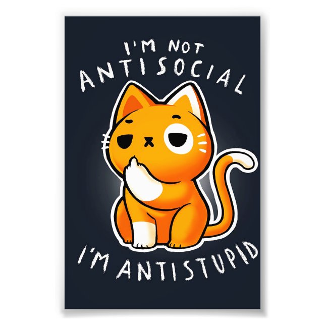 Cute Cat Kitty Gift| Cat For Birthday  Photo Print (Front)