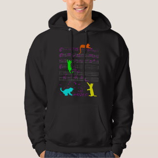 Cute Cat Kitty Music Notes Diversity Musician Clef Hoodie