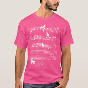 Cute Cat Kitty Playing Music Note Clef Musician Ar T-Shirt