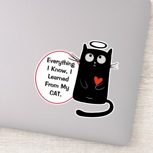 Cute Cat Knowledge Contour Sticker