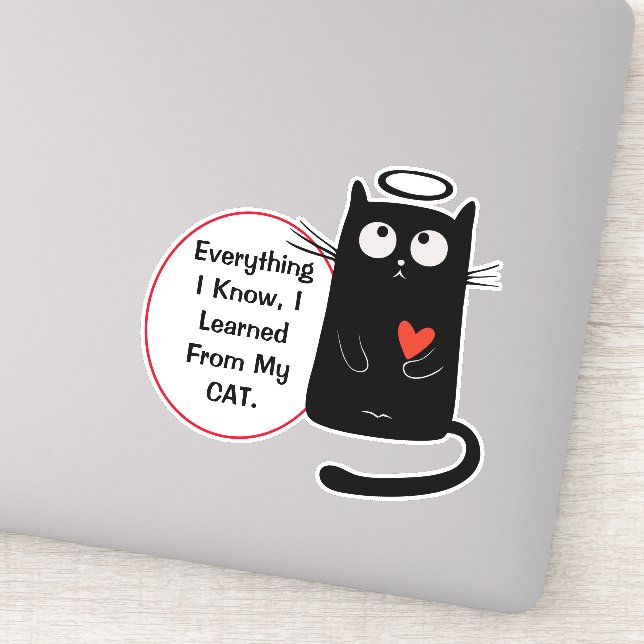 Cute Cat Knowledge Contour Sticker (Detail)