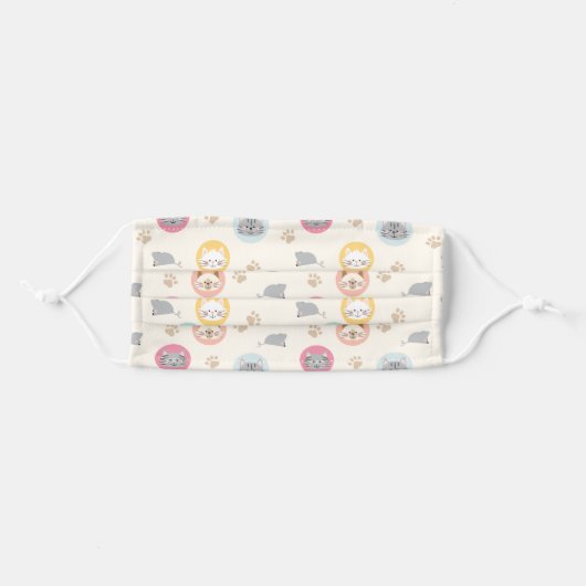 Cute Cat Lady Adult Cloth Face Mask (Front, Folded)