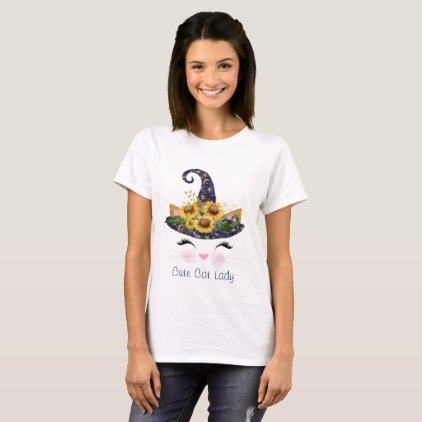 Cute Cat Lady Halloween T-Shirt