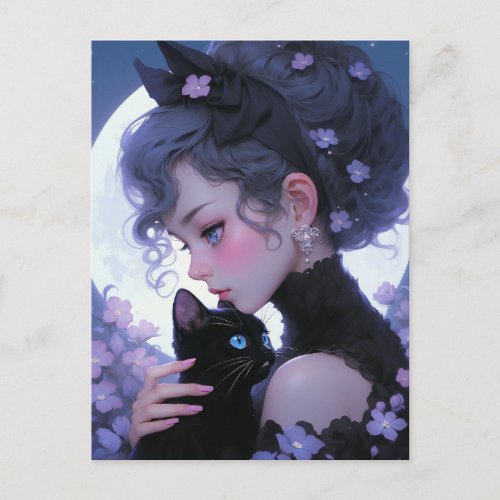 Cute Cat Lady Postcard