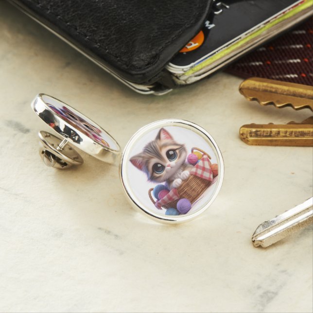 cute cat lapel pin (In Situ)