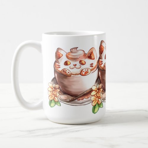 Cute Cat Late Art Coffee Mug