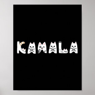 Cute Cat Lettering Alphabet Cat Lady Support Harri Poster