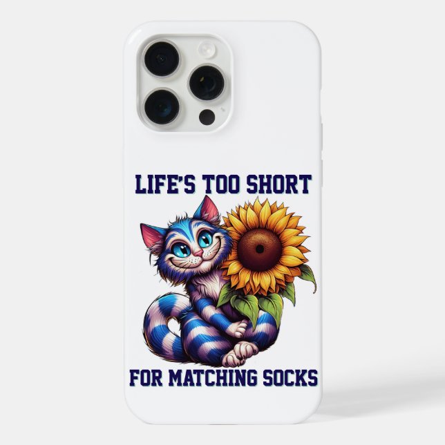 Cute Cat Life's Too Short For Matching Socks iPhone Case (Back)