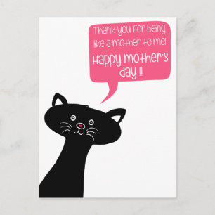Cute Cat -Like a mother - Stepmother Mother's Day Postcard
