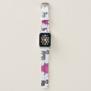 Cute cat: love lettering illustration. apple watch band