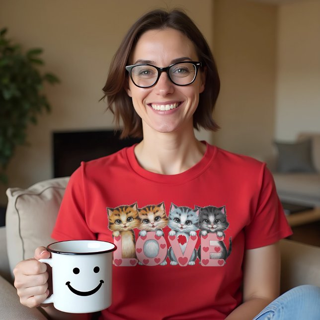 Cute Cat Love Unisex Softstyle T-Shirt (Cute Cat Love Unisex Softstyle T-Shirt)