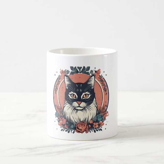cute cat lover art design buy now  coffee mug (Center)
